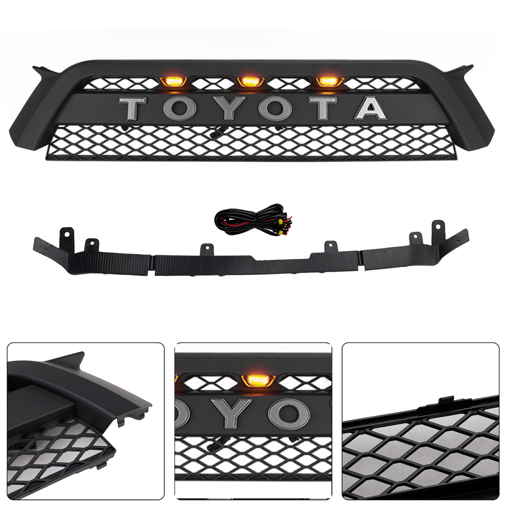 For 2010-2013 Toyota 4Runner Grill Pro Trd Front Grille Mesh with LED Light & Letters