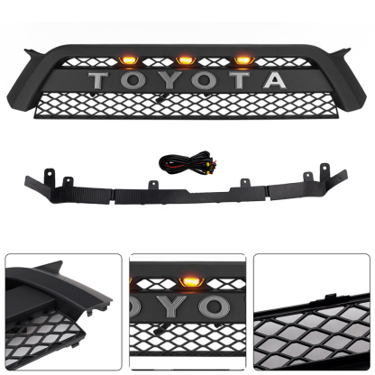 For 2010-2013 Toyota 4Runner Grill Pro Trd Front Grille Mesh with LED Light & Letters