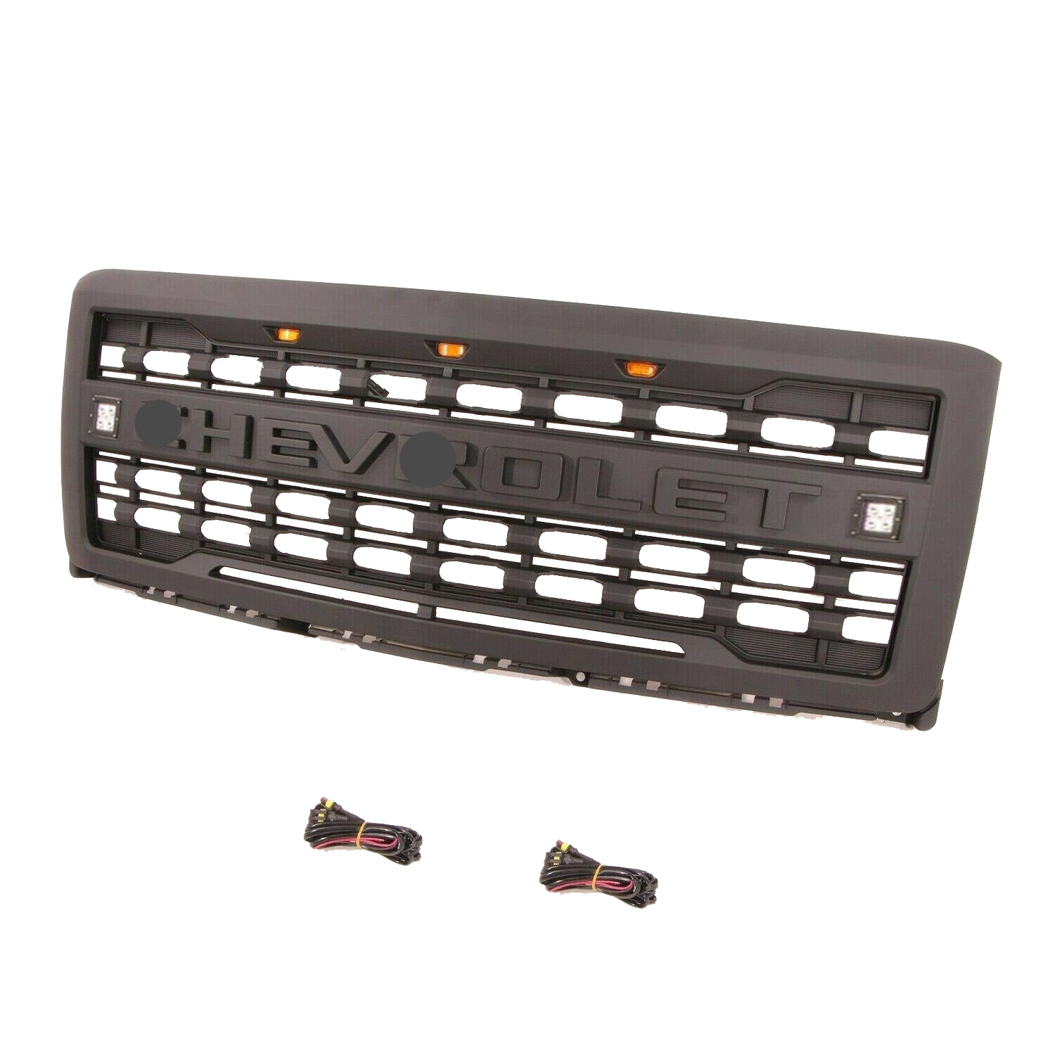 For 2014-2015 Chevrolet Silverado 1500 Front Grille Grill Mesh With Light Matte Black