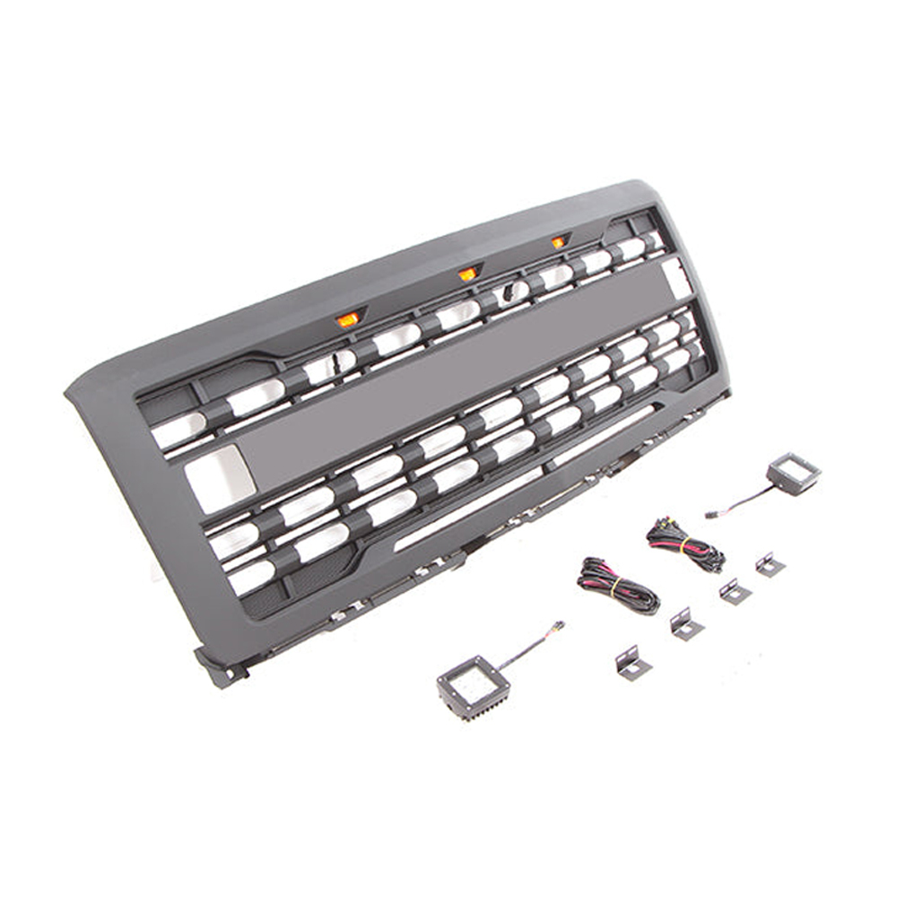 For 2014-2015 Chevrolet Silverado 1500 Front Grille Grill Mesh With Light Matte Black