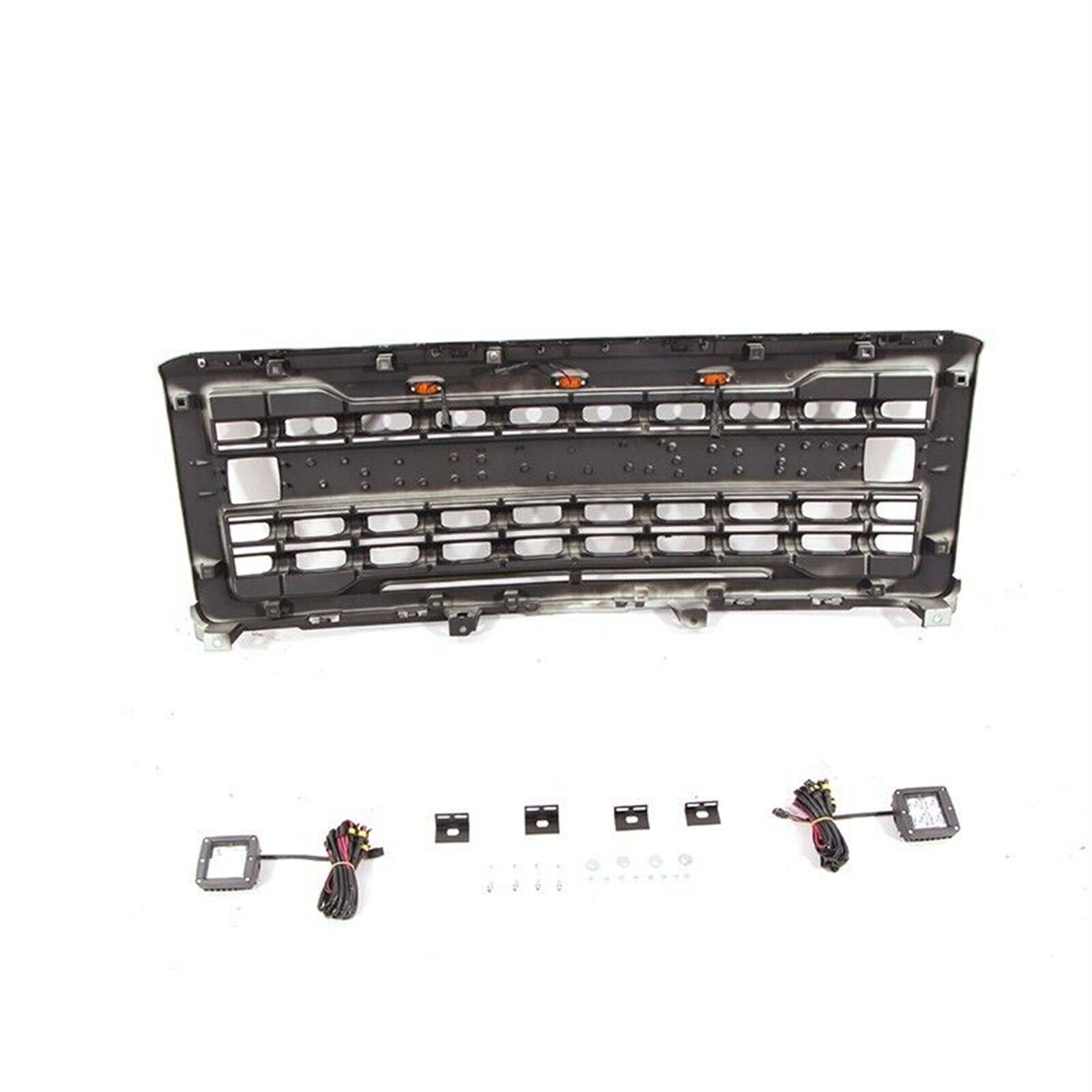 For 2014-2015 Chevrolet Silverado 1500 Front Grille Grill Mesh With Light Matte Black