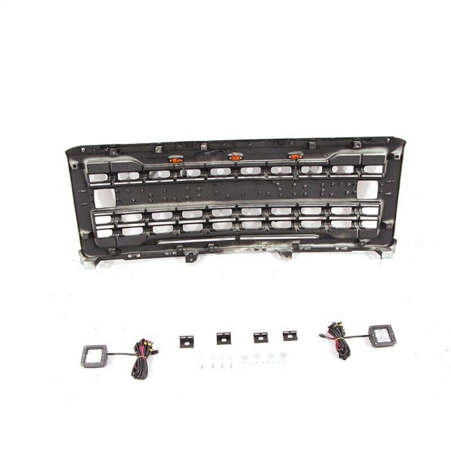 For 2014-2015 Chevrolet Silverado 1500 Front Grille Grill Mesh With Light Matte Black