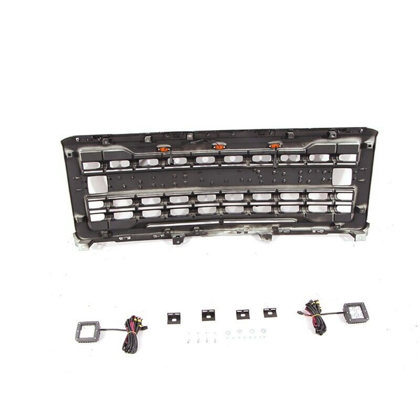 For 2014-2015 Chevrolet Silverado 1500 Front Grille Grill Mesh With Light Matte Black