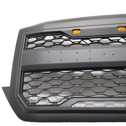 For 2016-2018 Chevrolet Silverado 1500 Front Grille Grill with LED Light Matte Black