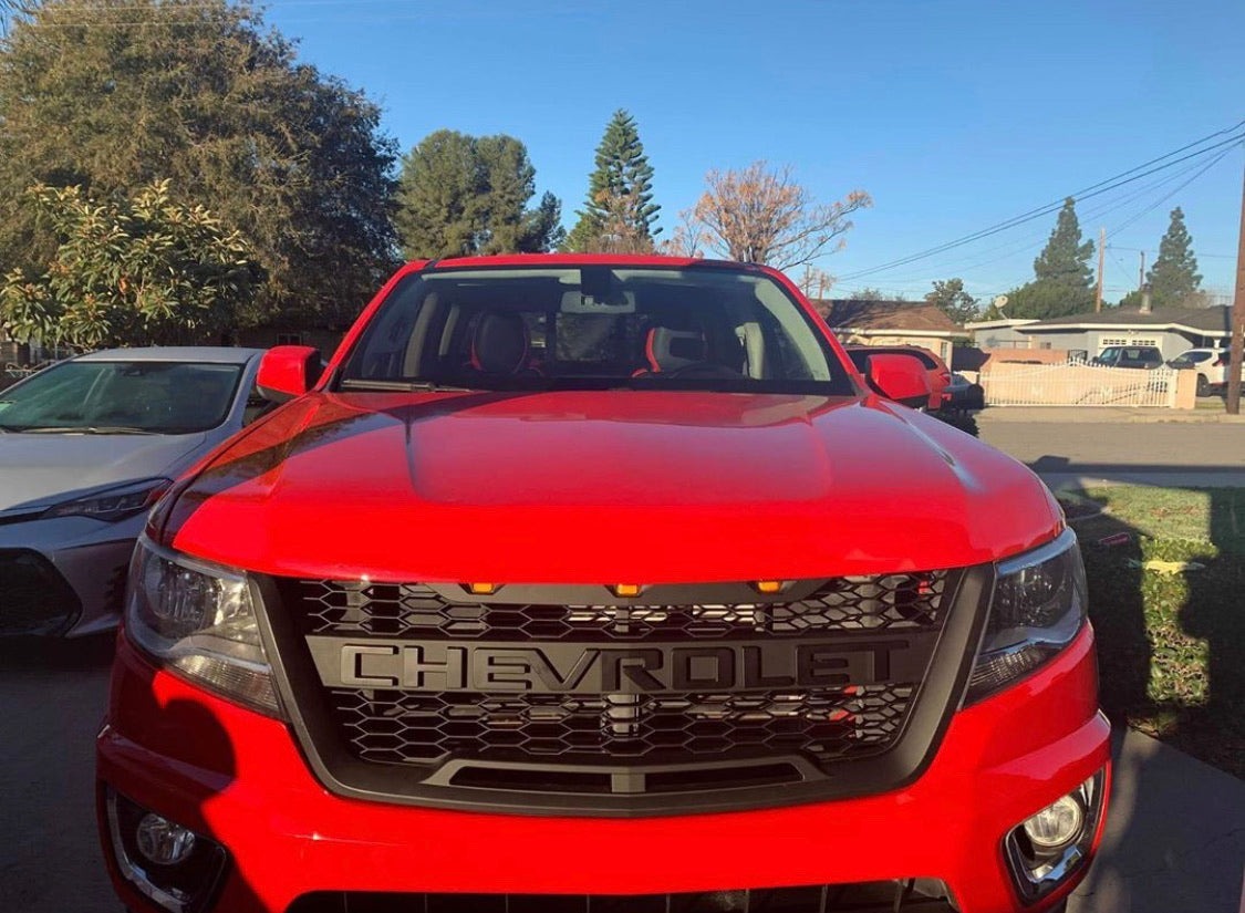 For 2016-2020 Chevrolet Colorado Front Grille Grill Mesh With Light Matte Black