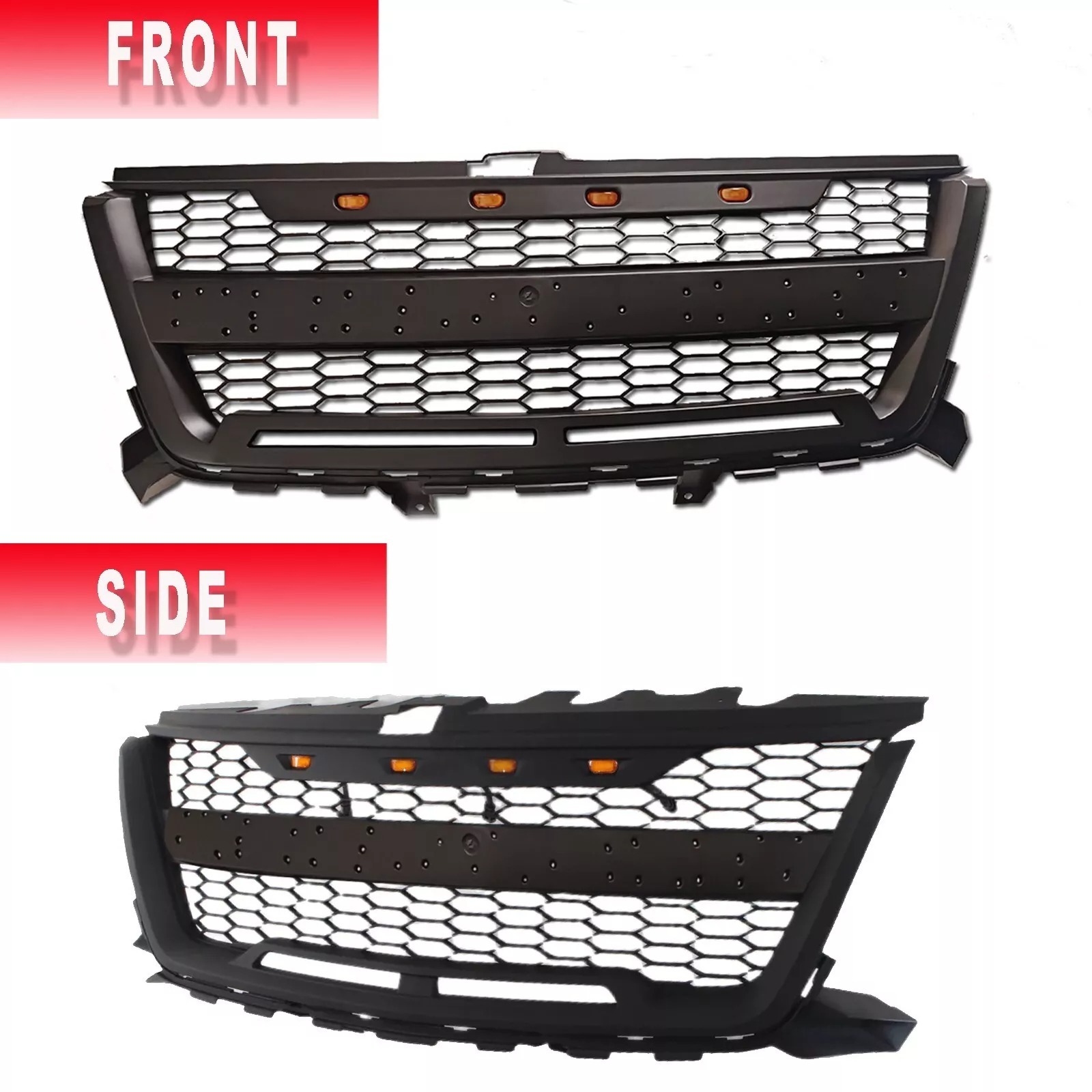 For 2016-2020 Chevrolet Colorado Front Grille Grill Mesh With Light Matte Black
