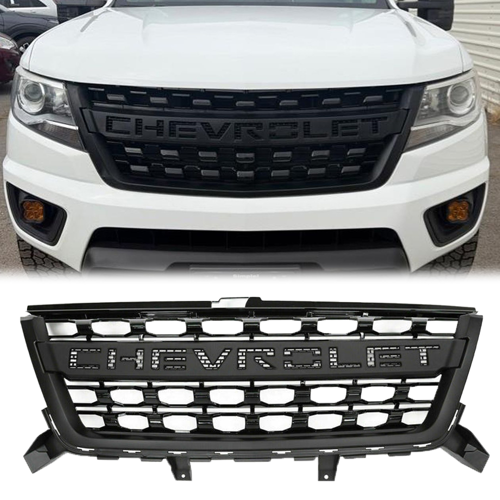 For 2016-2020 Chevrolet Colorado Front Grille Grill Matte Black
