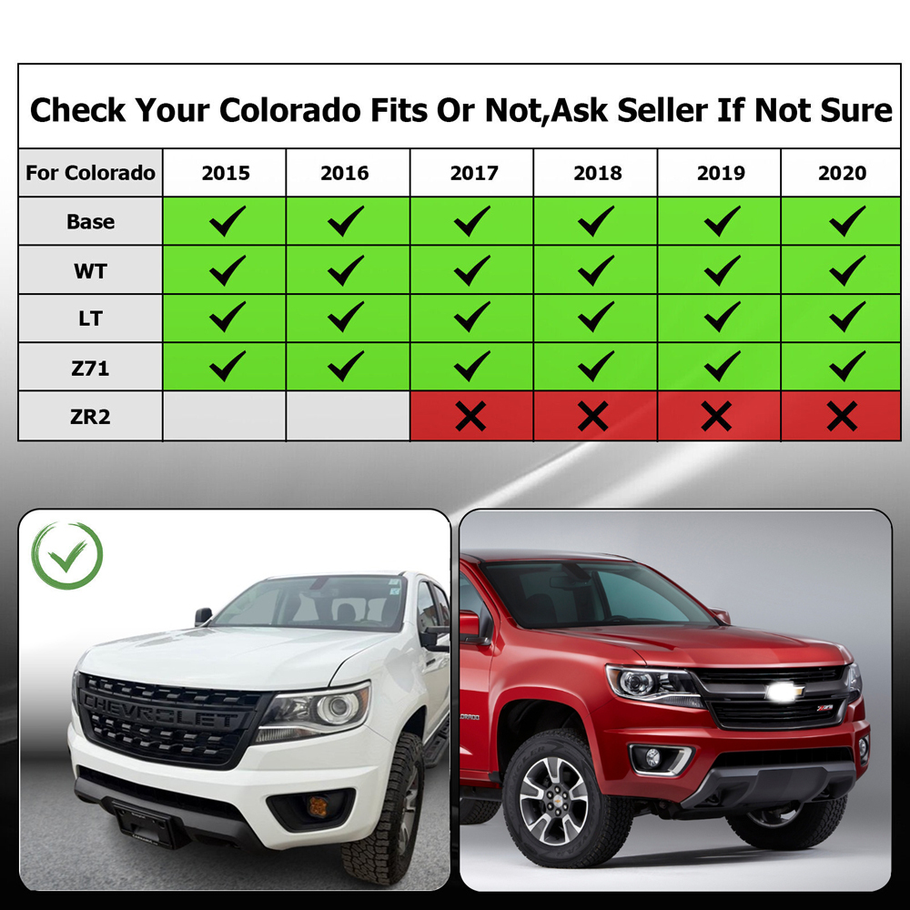 For 2016-2020 Chevrolet Colorado Front Grille Grill Matte Black