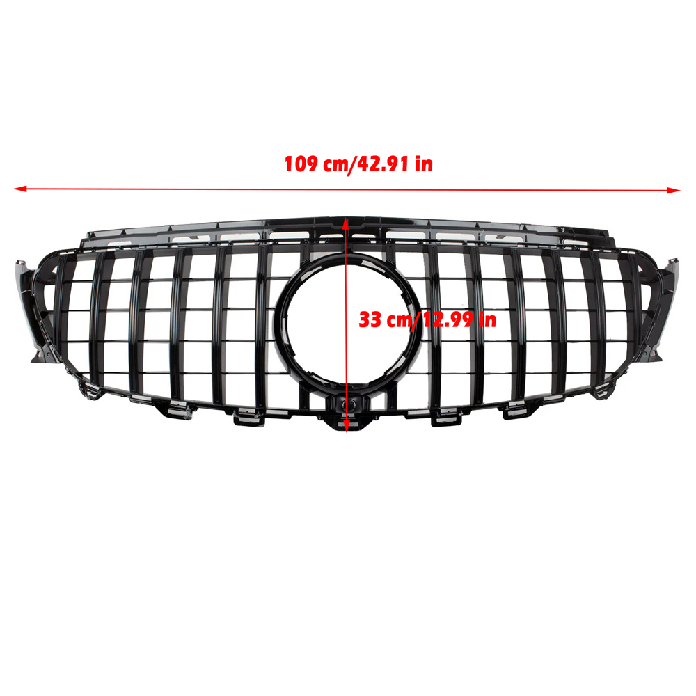For 2016-2020 Mercedes Benz W213 E-Class E200 E300 E350 E43 GTR Style Grille Gloss Black