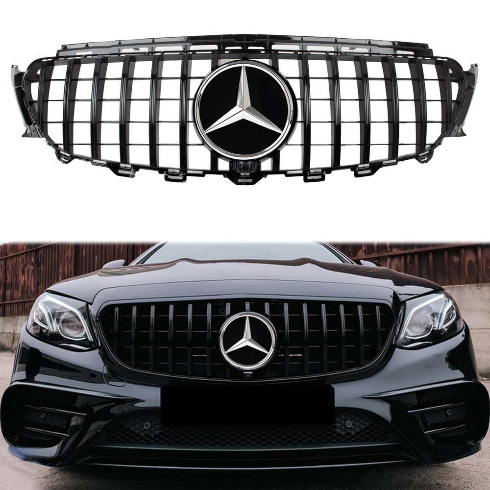 For 2016-2020 Mercedes Benz W213 E-Class E200 E300 E350 E43 GTR Style Grille Gloss Black