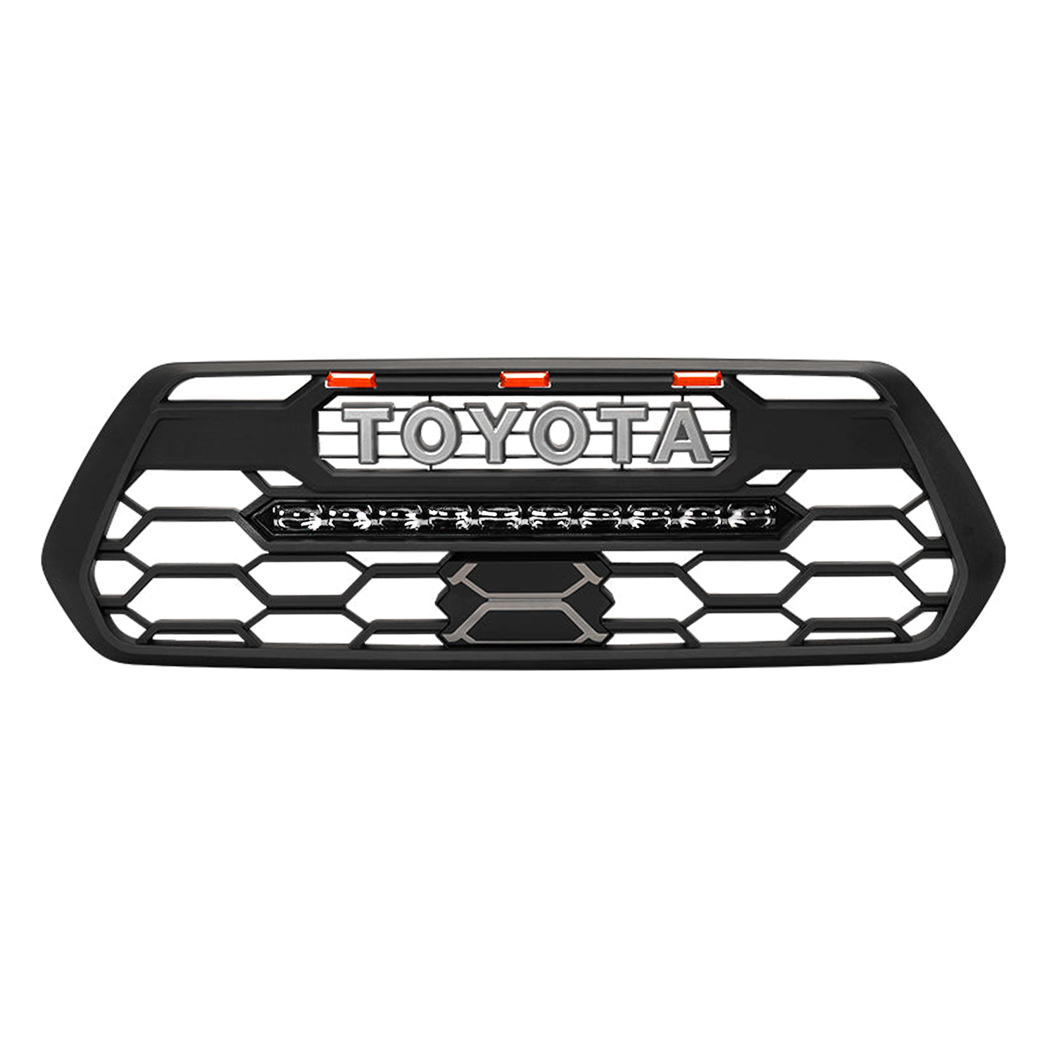For 2016-2023 Toyota Tacoma TRD Pro Grill Front Grille With Light Bar & Amber light