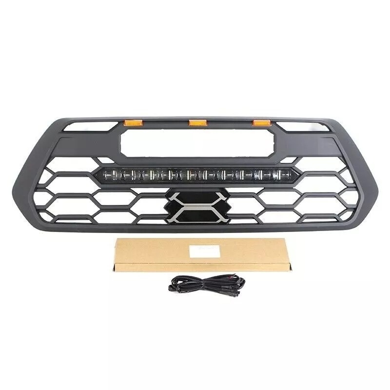 For 2016-2023 Toyota Tacoma TRD Pro Grill Front Grille With Light Bar & Amber light