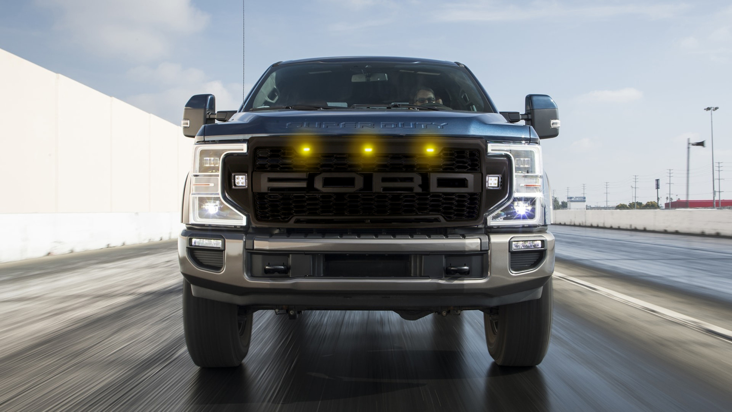 For 2020-2022 F250 F350 F450 F550 Super Duty Raptor Style Front Grille Grill With LED Lights Matte Black