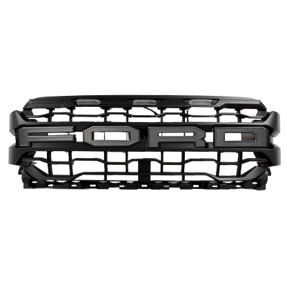 For 2021-2023 F150 Front Grill Upgrade 2024 Raptor Look Style Grille Hood With Letter & LED Light