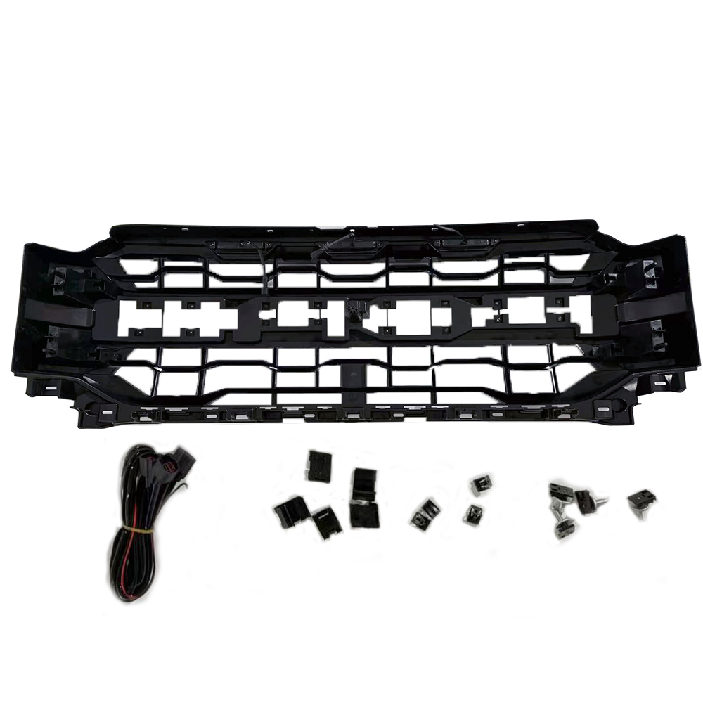 For 2021-2023 F150 Front Grill Upgrade 2024 Raptor Look Style Grille Hood With Letter & LED Light