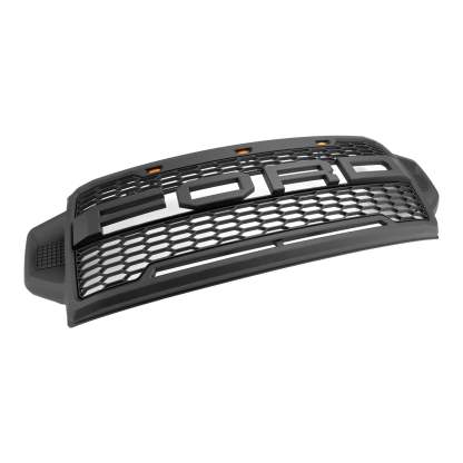For 2020-2022 F250 F350 F450 F550 Super Duty Raptor Style Front Grille Grill With LED Lights Matte Black