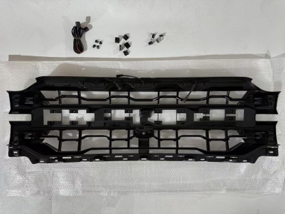 For 2024-2025 Ford F150 Grill Raptor Style Front Grille Matte Black Mesh With LED Light & Letter