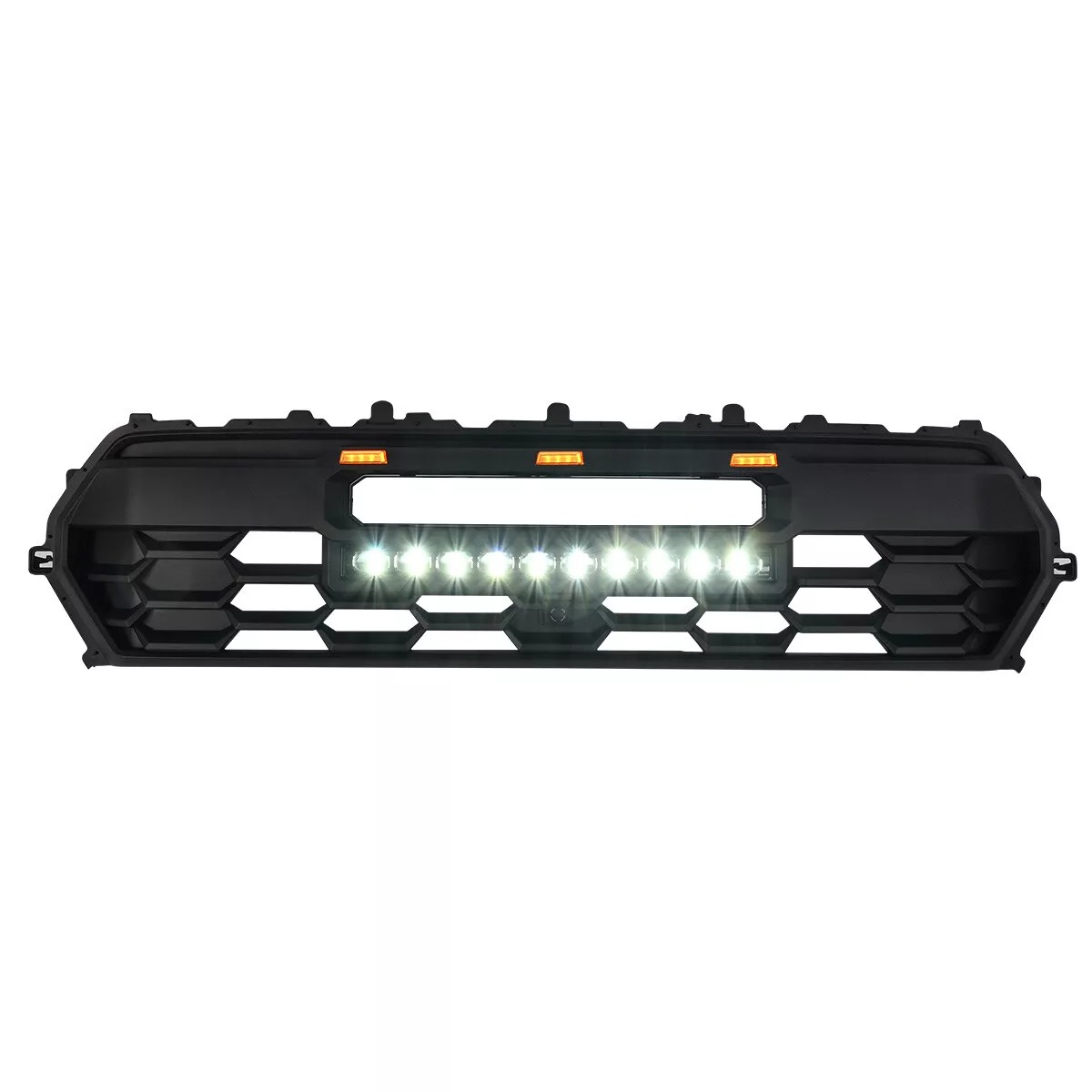 For 2024-2025 Toyota Tacoma TRD PRO Grill Black Front Grille With Led & Light Bar & Letter