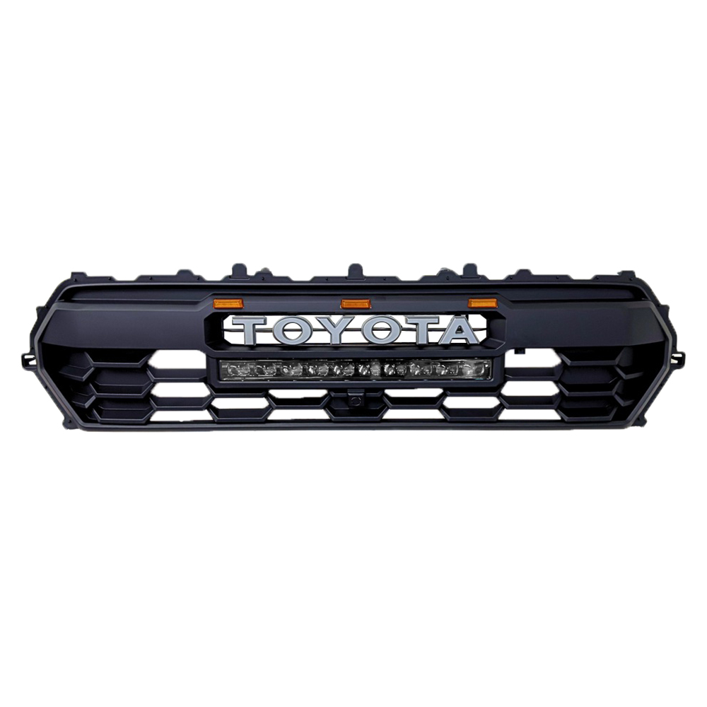 For 2024-2025 Toyota Tacoma TRD PRO Grill Black Front Grille With Led & Light Bar & Letter