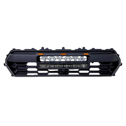For 2024-2025 Toyota Tacoma TRD PRO Grill Black Front Grille With Led & Light Bar & Letter