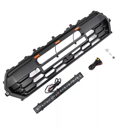 For 2024-2025 Toyota Tacoma TRD PRO Grill Black Front Grille With Led & Light Bar & Letter