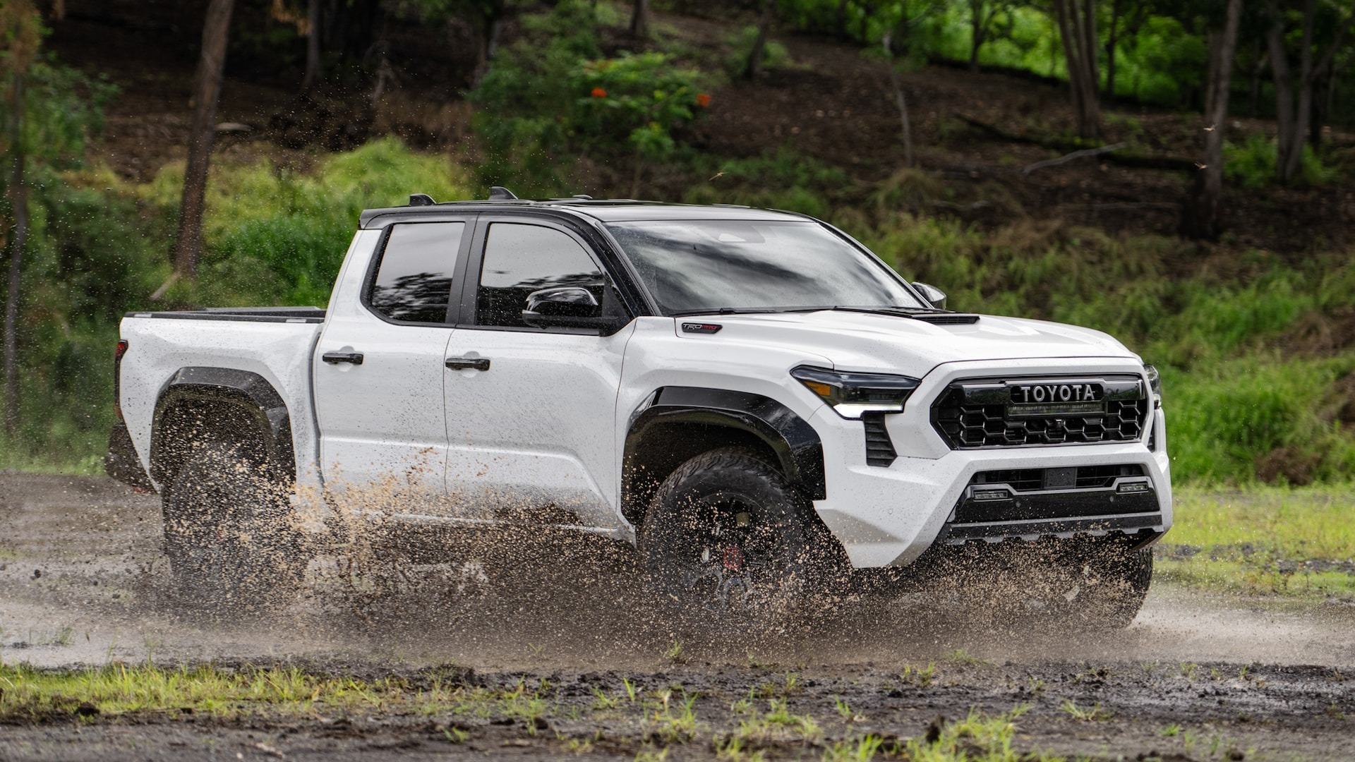 For 2024-2025 Toyota Tacoma TRD PRO Grill Black Front Grille With Led & Light Bar & Letter