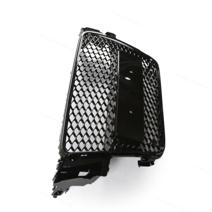 For 2007-2011 Audi A5 S5 8T Front Main Grille Gloss Black Honeycomb RS Style Grill with Emblem