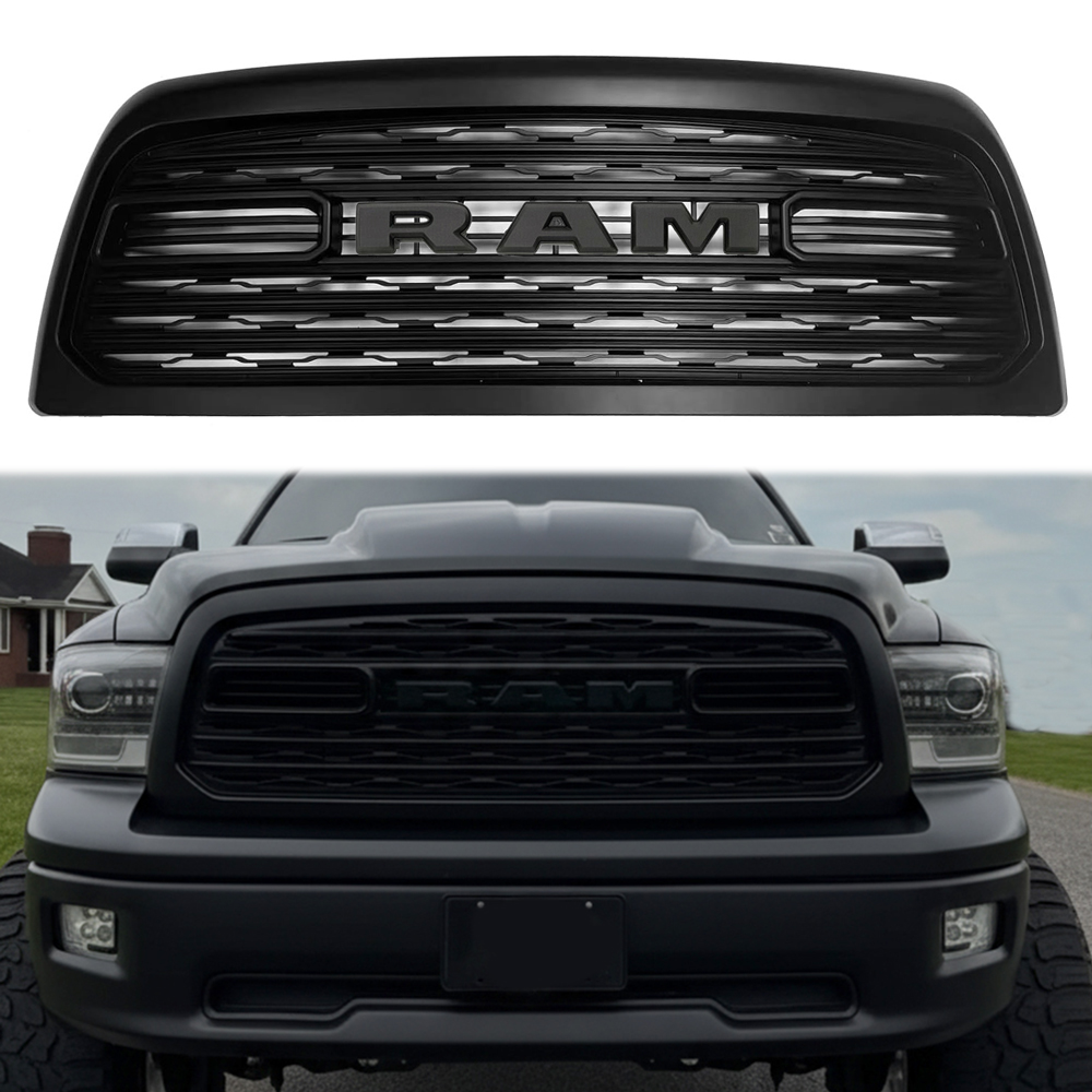 Matte Balck Front Grill For 2013-2018 Dodge Ram 2500 3500 Grille LTD Style Mesh with Letter 