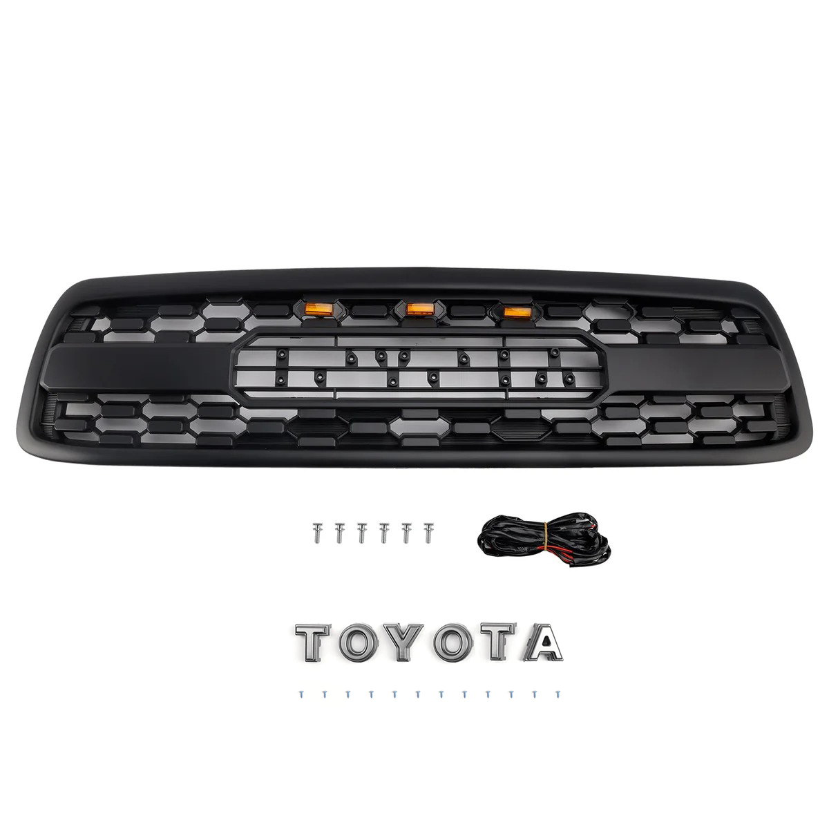 For 2000-2002 Toyota Tundra Grill Front Grille Mesh with LED light & Letters