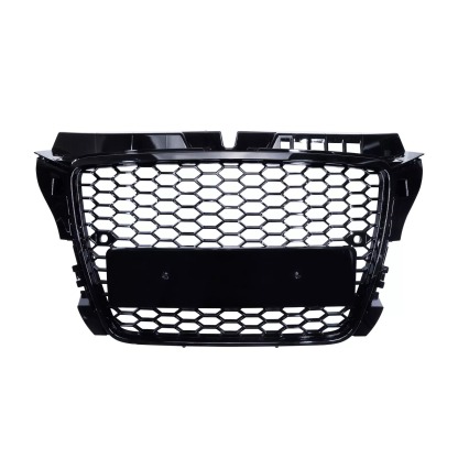 For 2008-2012 Audi A3 8P S3 RS Style Grill Gloss Black Honeycomb Mesh Front Bumper Grille