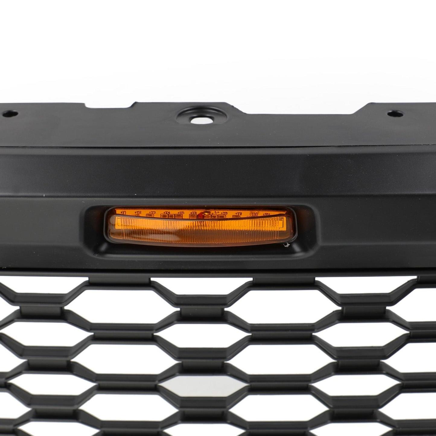 For Ford F150 2021-2023 Front Grill Matte Black Raptor Style Grille With LED Lights & Letter