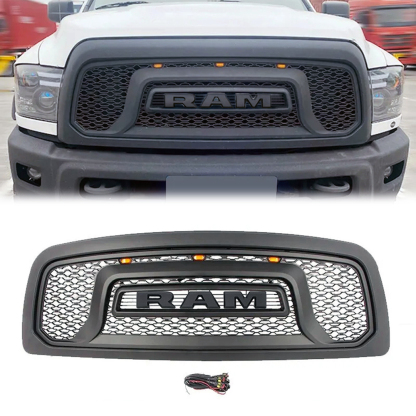 For 2013-2018 Dodge Ram 2500 3500 Grill Rebel Style Replacement Front Grille Matte Black