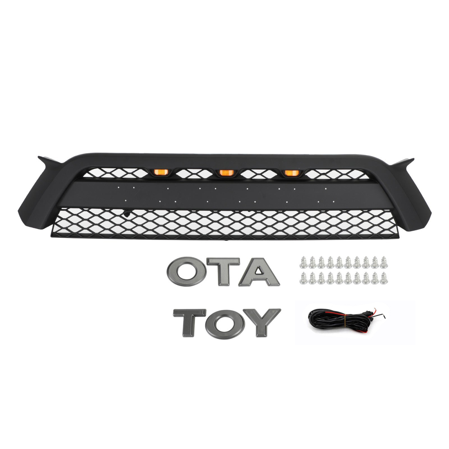 Black Friday Sale Front Grille For 2010-2013 Toyota 4Runner Trd Pro Style Grill Matte Black Mesh W/ LED Light & Letters