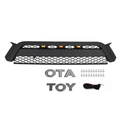 Black Friday Sale Front Grille For 2010-2013 Toyota 4Runner Trd Pro Style Grill Matte Black Mesh W/ LED Light & Letters