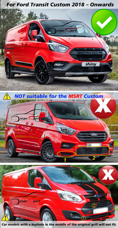 Front Grille For Ford Transit Custom 2018-2023 Trail Raptor Style Front Grill Matte Black