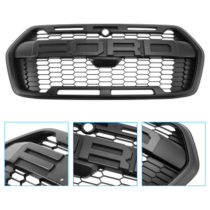 For 2019-2024 Ford Transit MK8 Trail Raptor Style Front Grille Replacement Matte Black Grill