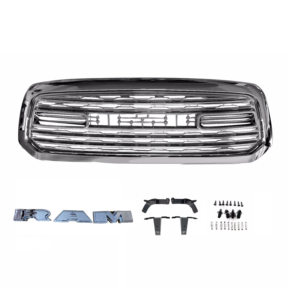  For 2013-2018 Dodge Ram 1500 Grill Limited Style Front Grille Chrome Mesh with Letter