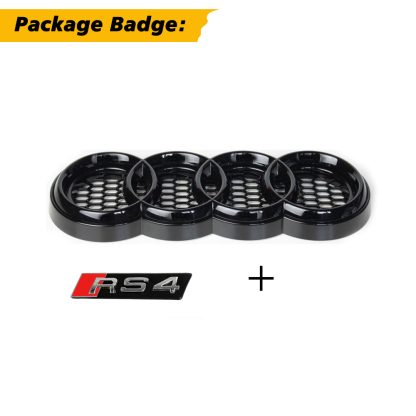 For 2020-2022 Audi A4 S4 B9.5 RS4 Style Front Grille Honeycomb Grill Gloss Black