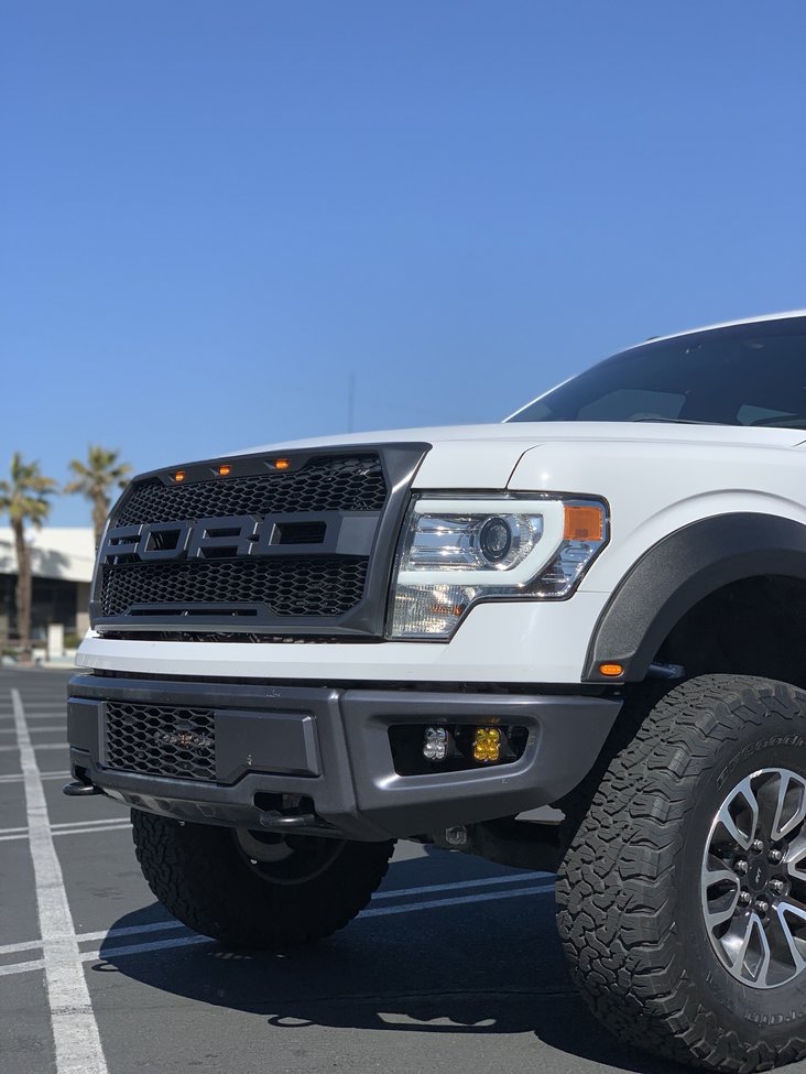 For 2009-2014 Ford F150 F-150 Raptor Style Grille Front Grill with Light Matte Black