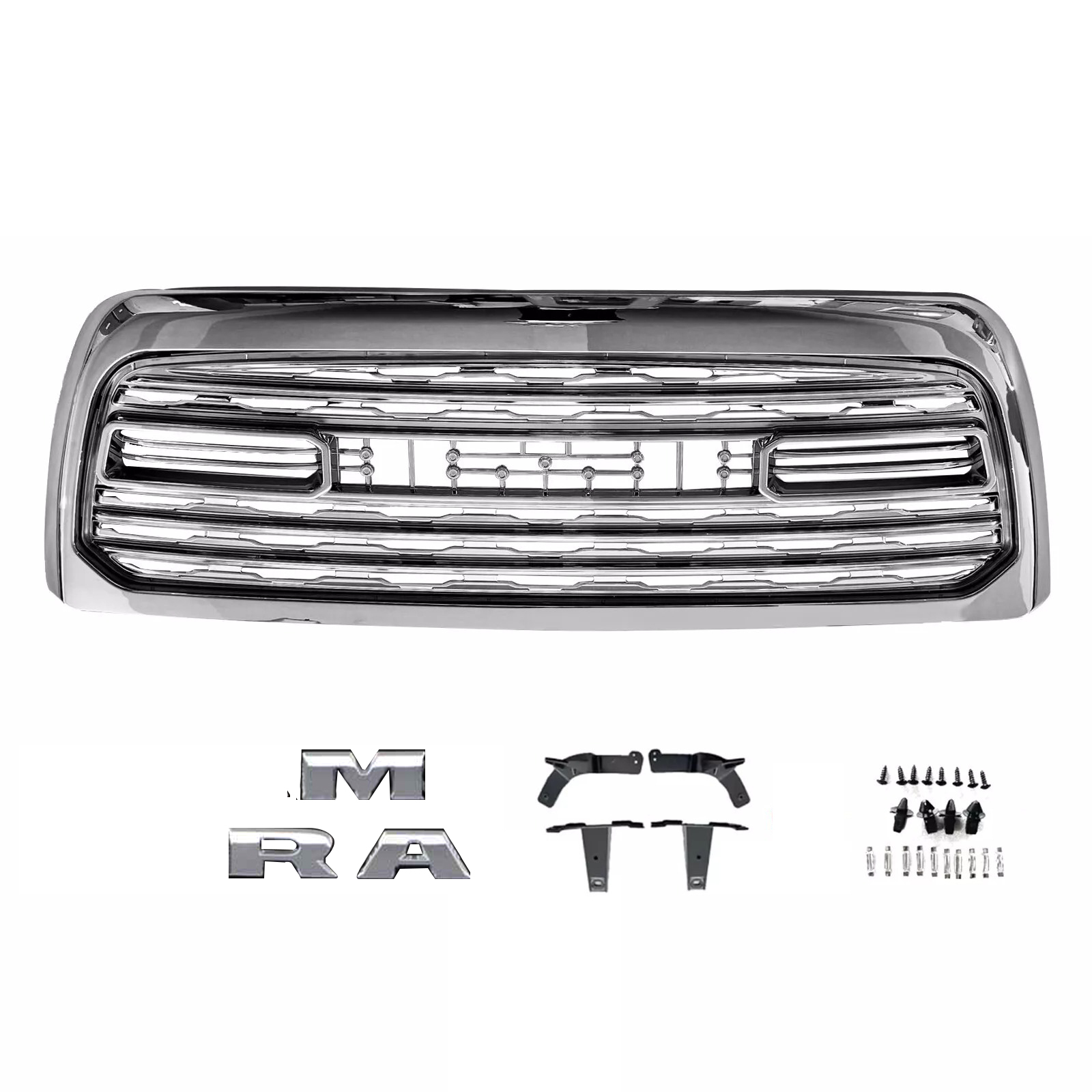 Chrome Front Grill For 2013-2018 Dodge Ram 2500 3500 Grille LTD Style Mesh with Letter