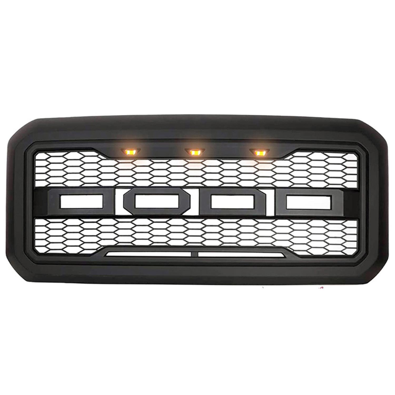 Front Bumper Grille for 2005-2007 F250 F350 F450 F550 Super Duty Raptor Style Grill With LED Light