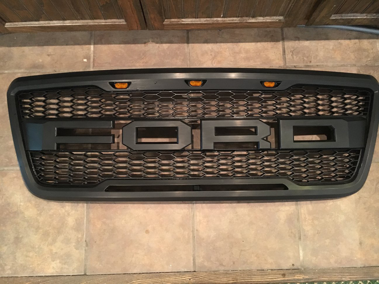 Raptor Style Grill for 2004-2008 Ford F-150 F150 Upper Grille Hood Mesh Black w/Letters
