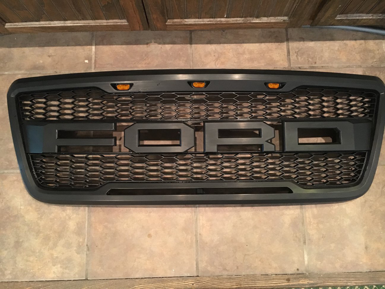 Raptor Style Grill for 2004-2008 Ford F-150 F150 Upper Grille Hood Mesh Black w/Letters
