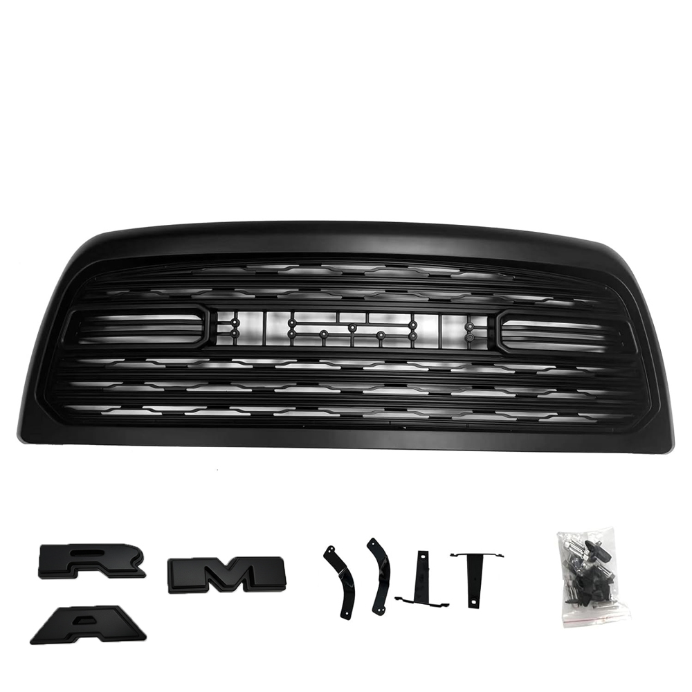 Matte Balck Front Grill For 2013-2018 Dodge Ram 2500 3500 Grille LTD Style Mesh with Letter 