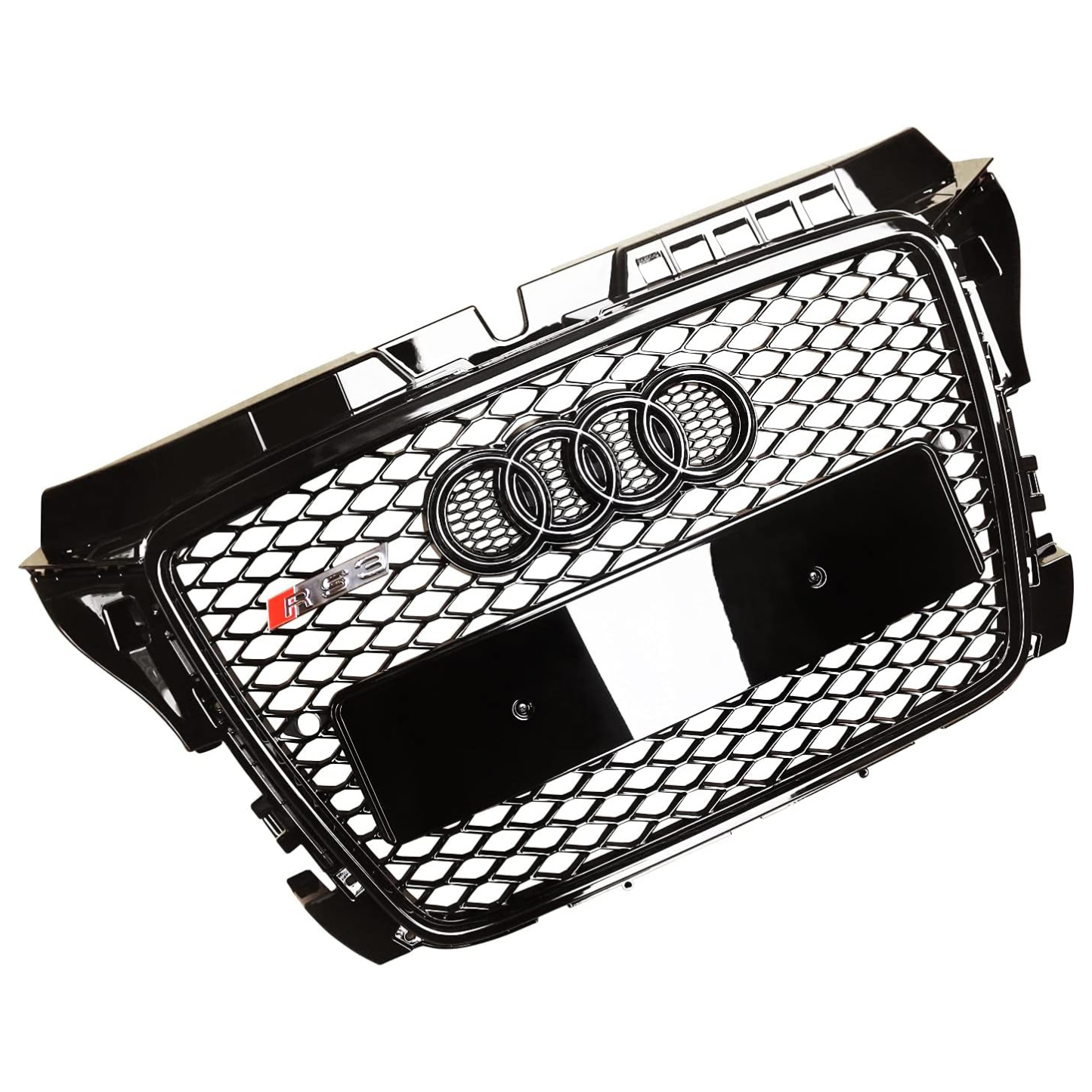 For 2008-2012 Audi A3 8P S3 RS Style Grill Gloss Black Honeycomb Mesh Front Bumper Grille
