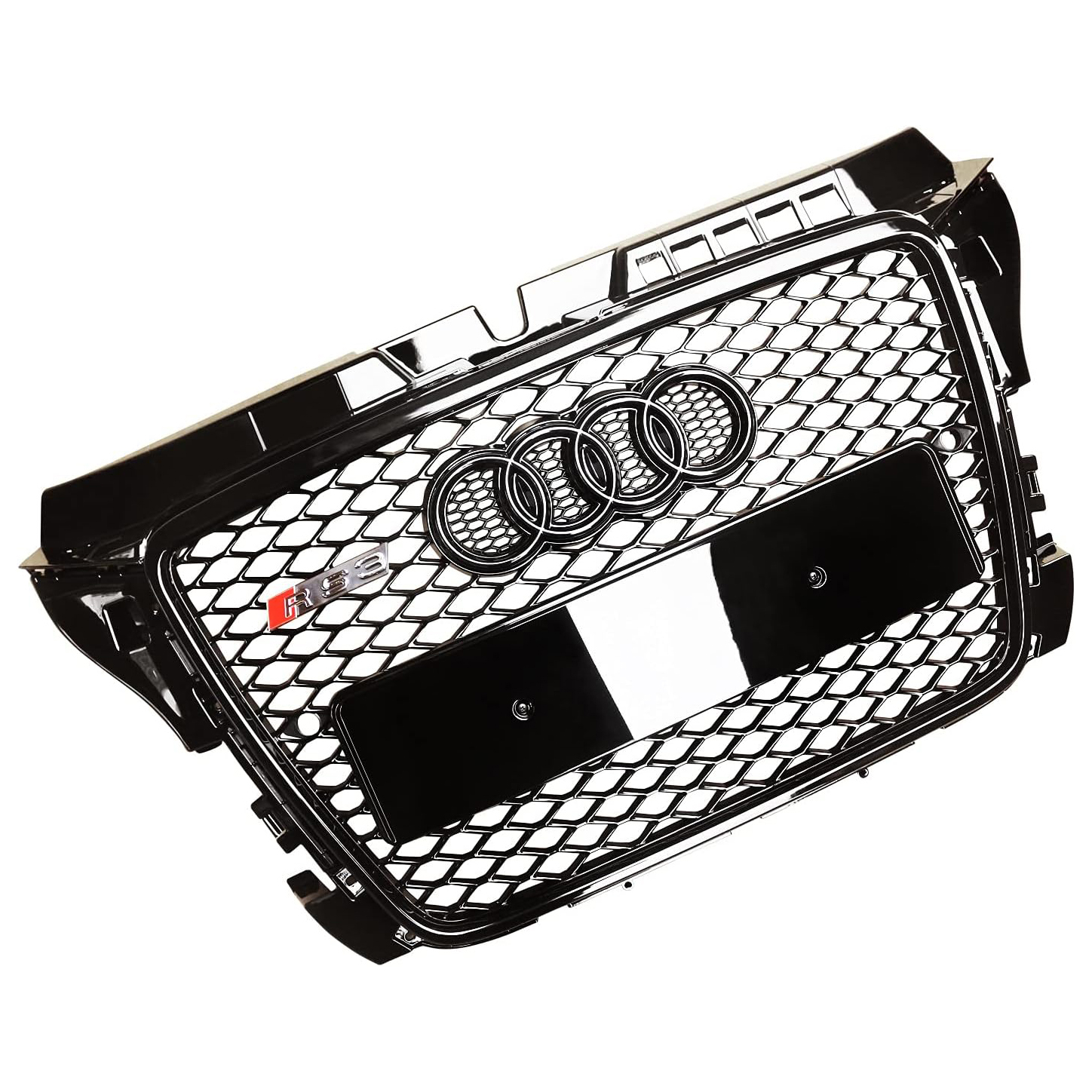For 2008-2012 Audi A3 8P S3 RS Style Grill Gloss Black Honeycomb Mesh Front Bumper Grille