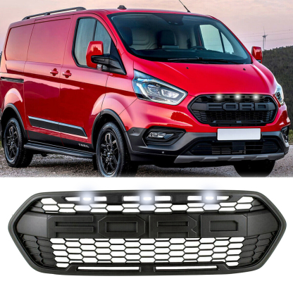 Front Grille For Transit Custom 2018-2023 Trail Raptor Style Front Grill With White LED Light