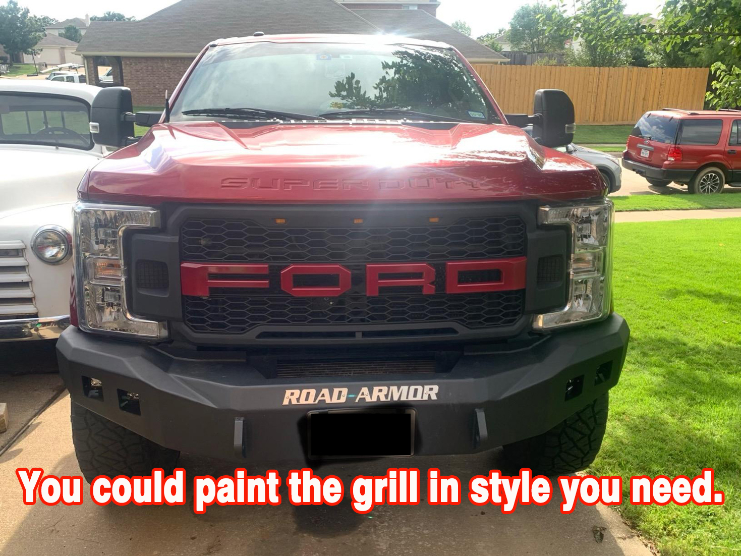 For 2017-2019 Ford F250 F350 F450 F550 Super Duty Grill Raptor Style Front Grille With Light Matte Black