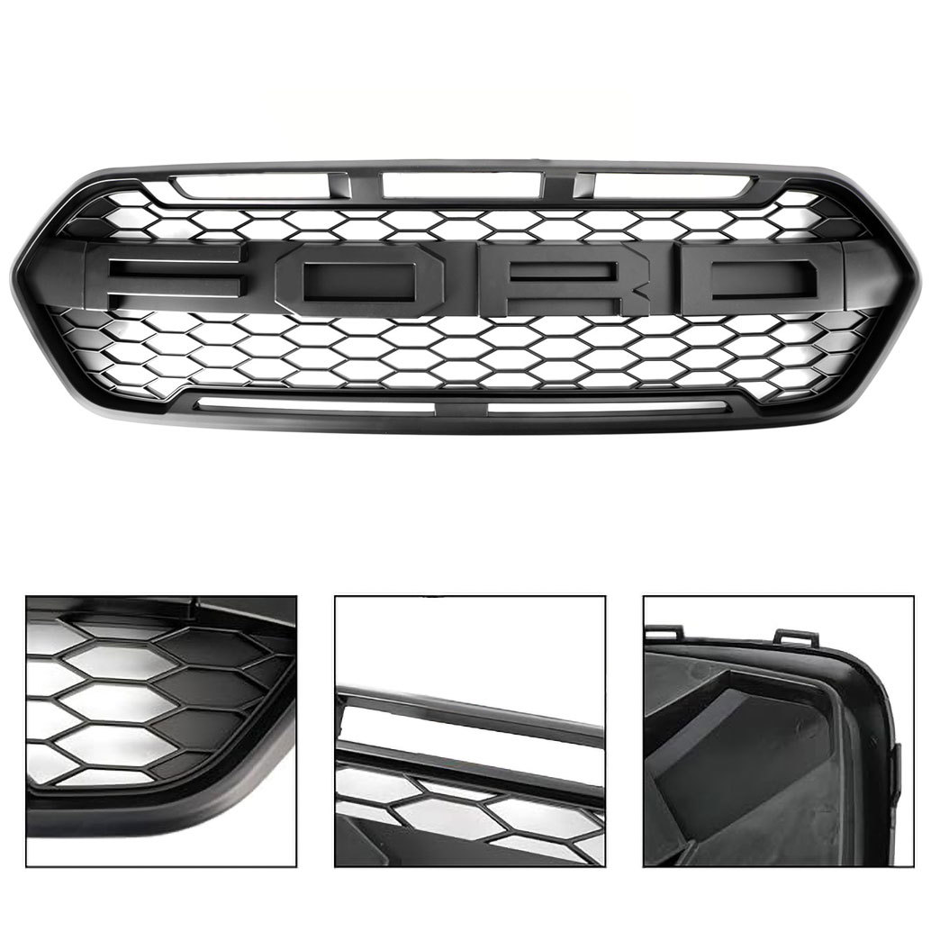 Front Grille For Transit Custom 2018-2023 Trail Raptor Style Front Grill Matte Black