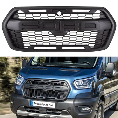 For 2019-2024 Ford Transit MK8 Trail Raptor Style Front Grille Replacement Matte Black Grill